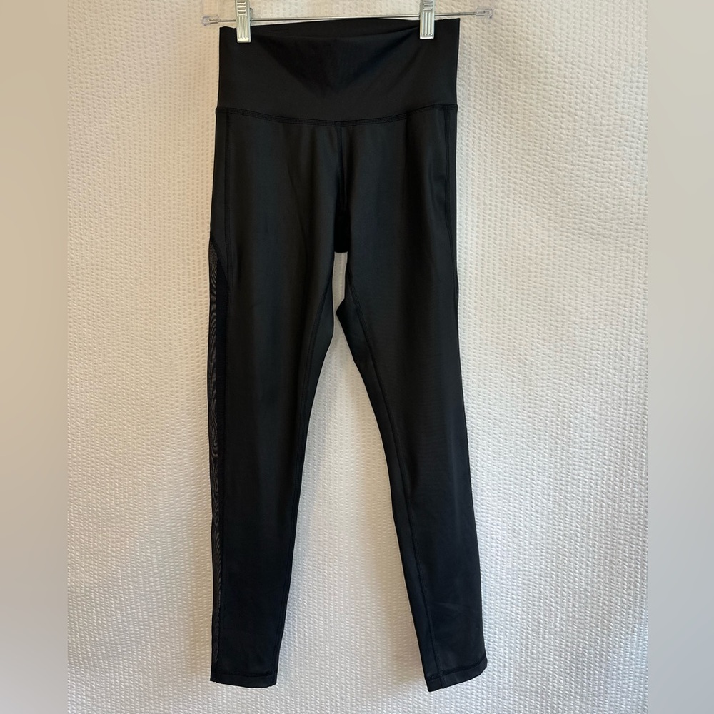 Adidas Climalite Stella McCartney Black Shiny Leggings High Rise XS Women